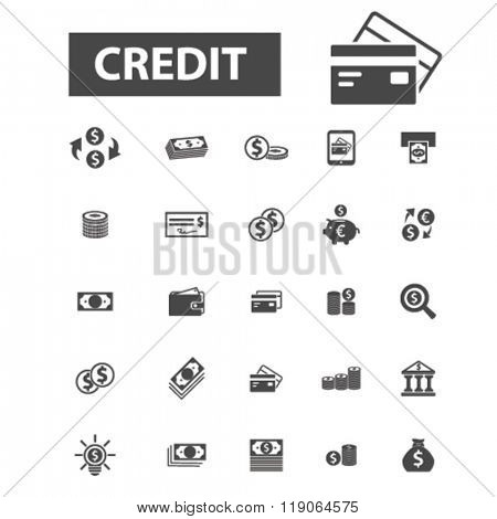 credit icons, credit logo, investment icons vector, investment flat illustration concept, investment infographics elements isolated on white background, investment  logo, investment symbols set, money