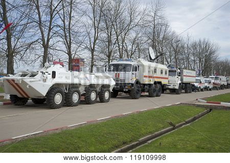 Column operational transport 346 Nevsky rescue center EMERCOM of Russia