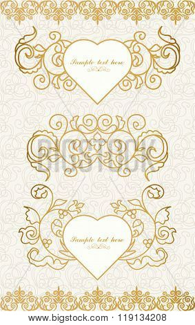 Calligraphic elements vintage set . Vector frame ornament