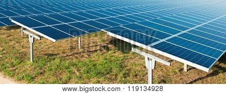 Solar Cell Panels In A Photovoltaic Power Plant