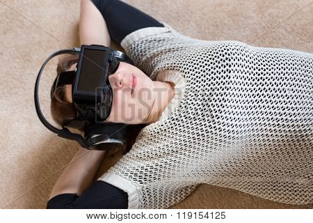 Woman With Vr Glasses, Downview