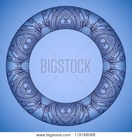 Vector blue Round Ornament.
