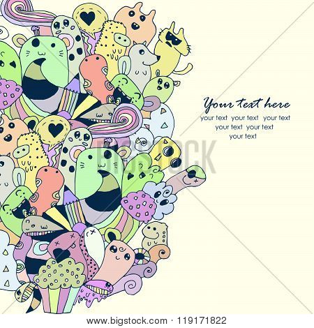 Funny doodle vector