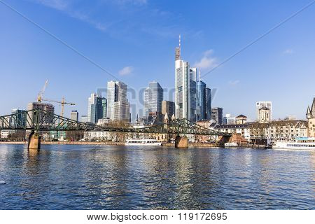 Famous Eiserner Steg With Love Locks Over The River Main