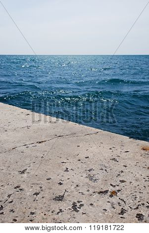 Embankment, sea and sky