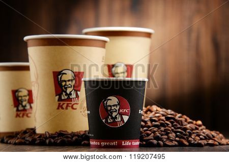 Composition With Kfc Coffee Cup And Beans