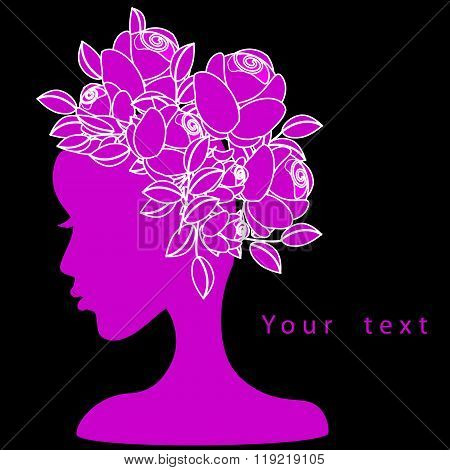 Beautiful fashion women with flower hair