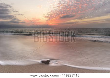 Ocean Sunset Beach Waves