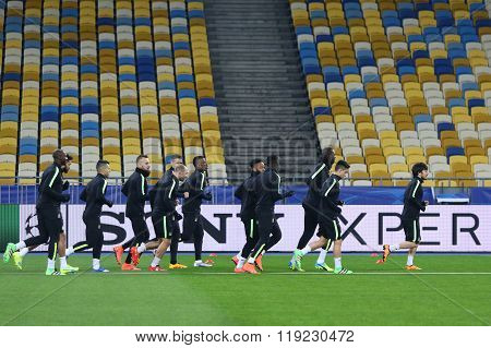 Fc Manchester City Training Session At Nsc Olimpiyskyi Stadium In Kyiv, Ukraine