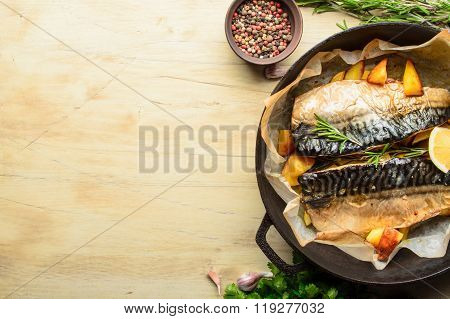 Baked fish mackerel