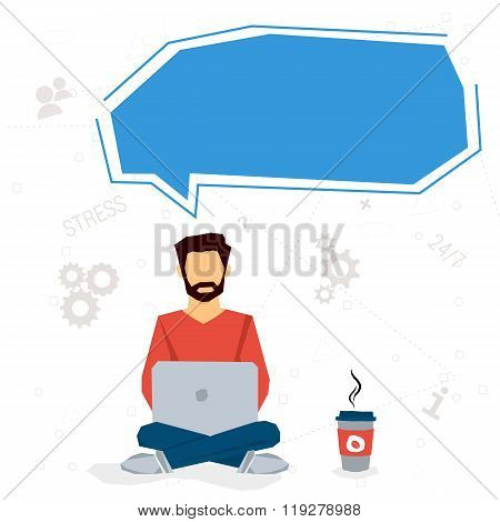Man working overtime - workaholic it is dangerous