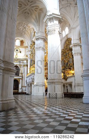Inside Granada Cathedral.