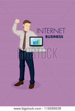 Successful Internet Business Vector Illustration