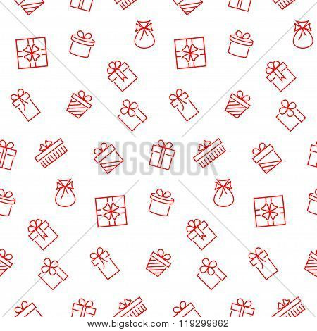 Present Seamless Pattern. Vector Background. Vector Illustration