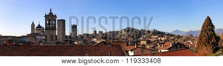 Panorama Of Old Bergamo, Italy.