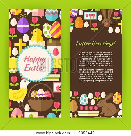Vertical Flyer Template Flat Happy Easter