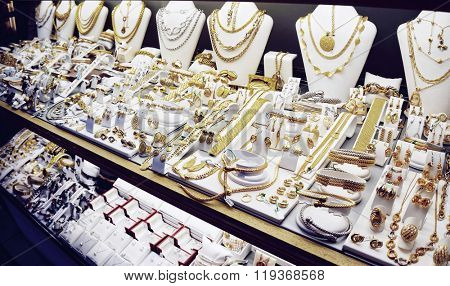 Jewelry market display, toned image