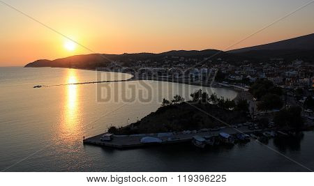 Limenaria Town On Sunset