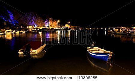 The Port From Limenaria At Night