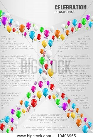 Celebration Infographics With Balloons