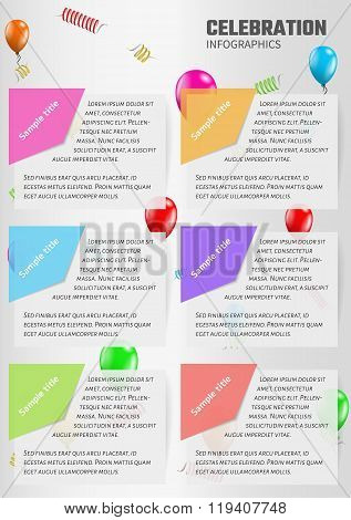 Celebration Infographics With Balloons