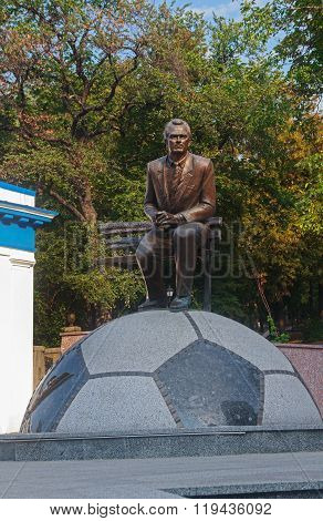 Kiev, Ukraine - September 03, 2015: Monument To The Unknown Football Coach Valery Lobanovsky At The