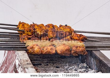 Nonveg Kebabs On Grill