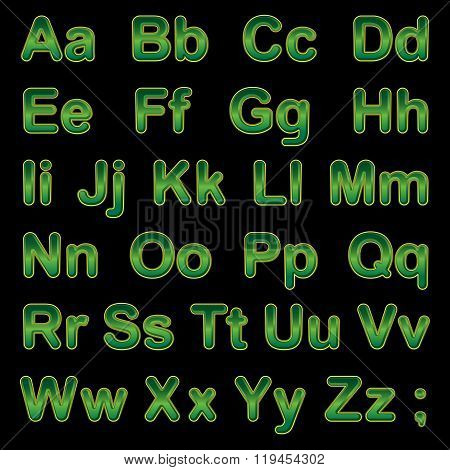 Alphabet Letters On A Black Background