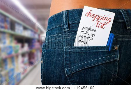 Shopping List In The Supermarket