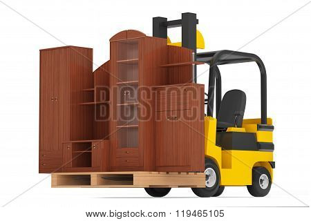 Loader Lift Living Room Wall Unit. 3D Rendering