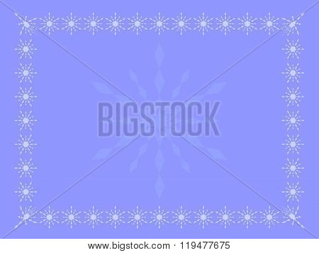 Pale blue winter background (theme, card) with snowflakes in different shades of blue