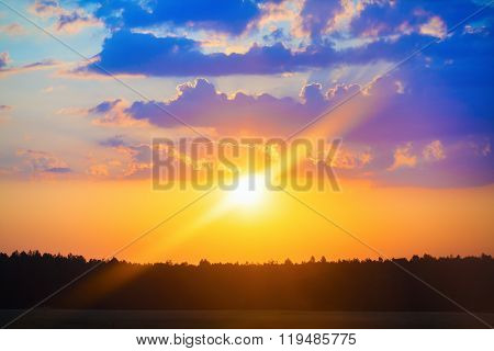 Sunset In The Countryside