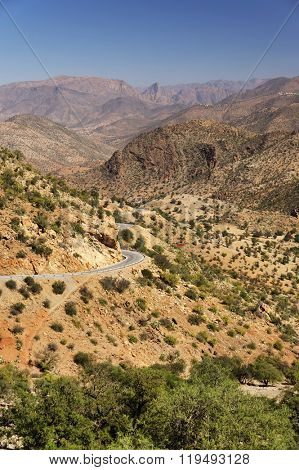 Desert landscape in Antiatlas Mountains, Morocco, Africa