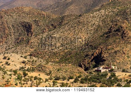 Desert landscape in Antiatlas Mountains, Morocco, Africa