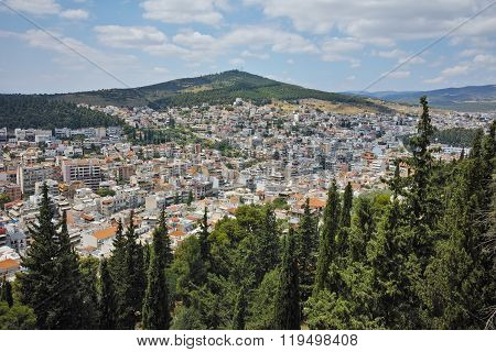 Panoramic view of Lamia City, Greece