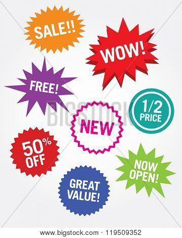 A collection of vector attention grabbers for retail and commerce