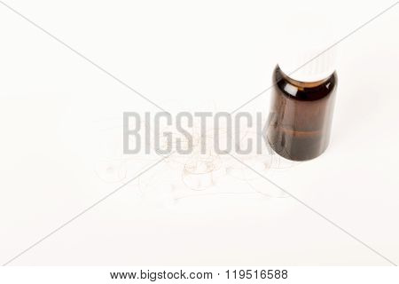 lost brown hair on white background