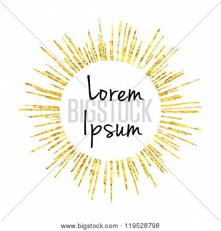 Golden round frame element.