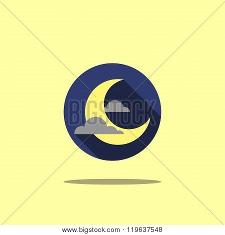 Space icon illustration moon flat