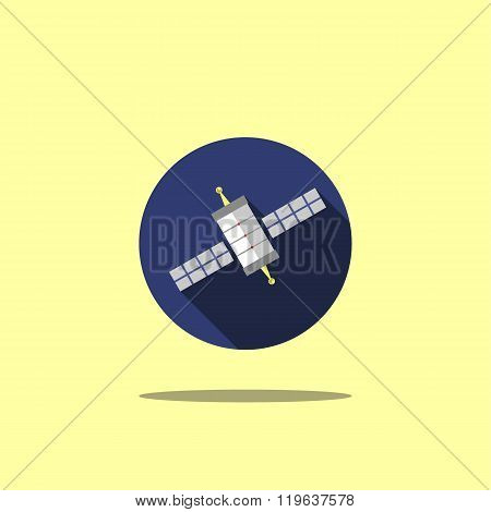 Space icon illustration satellite flat