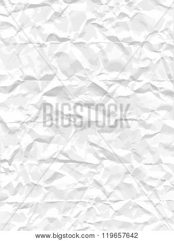 Crumpled White Paper Texture