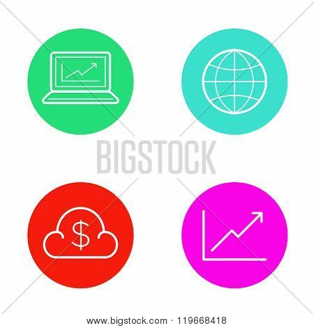 Vector Round Circle Buttons With Icons Can Be Used As Logo Or Icon