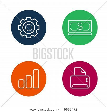 Vector Round Circle Buttons With Icons Can Be Used As Logo Or Icon