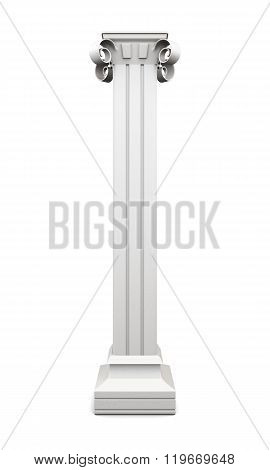 Column with pilasters isolated on white background. 3d rendering
