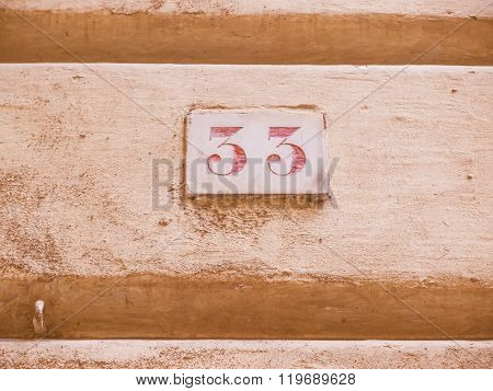 Red House Number Vintage