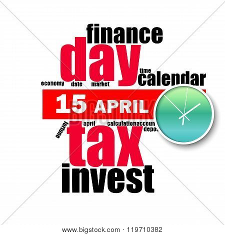 USA Tax Day Icon - Clock Design Template
