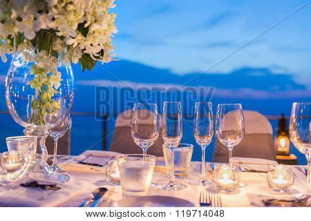 Romantic dinner setup decoration