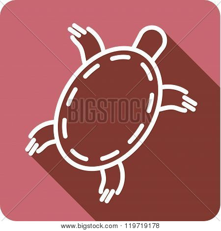 Icon turtle into flat style
