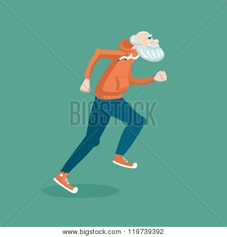 Old man running