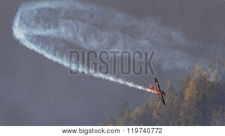 SPIELBERG, AUSTRIA - OCTOBER 25, 2014: Nicolas Ivanoff (France) competes in the Red Bull Air Race.